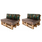 Paletové sedenie Golden Garden GG40 podsedák a vankúš 120cm x 80cm x 15cm slabo hnedá vzor kvety